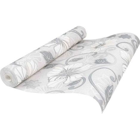 Papier Peint 3D - Motif Floral Et Rayures - Tissu Intissé - 10 M X 0,53 M - Usage Interieur (1/5)