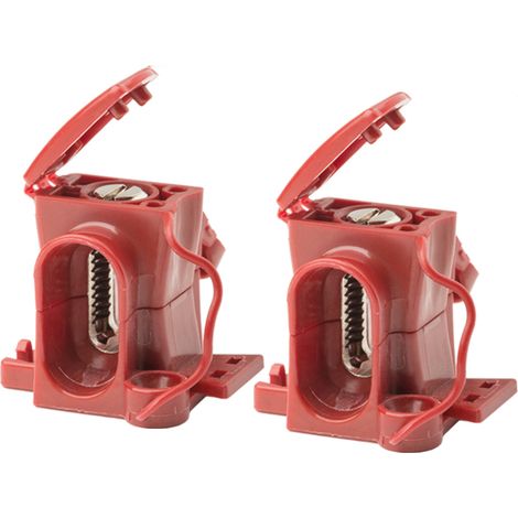 Lot de 2 bornes de sécurité 16mm² – 1 pôle – Tension 750V – Intensité 76A – Connexion cuivre – Installation rapide et sécurisée – Tekox