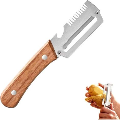 Éplucheur multifonction 3-en-1 en acier inoxydable, éplucheur de légumes et pommes de terre avec coupe-julienne et décapsuleur, poignée ergonomique