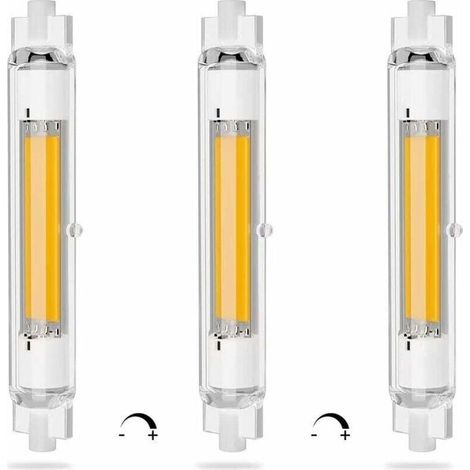 R7S LED 118mm Dimmable 20W Économie Énergie COB Ampoule LED R7S Équivalent à J118mm 200W Halogène Lampe, Blanc Chaud 3000K, Pas Scintillement, 2000LM, Éclairage à Faisceau 360°, CRI 90Ra, Lot de 3 [Cl (1/5)