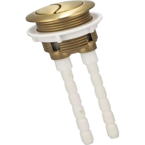 Bouton de chasse d'eau de toilette en laiton brossé doré (1/4)