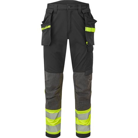 Pantalon Stretch Ev4 Haute-visibilité Classe 1 Avec Poches Flottantes Démontables - Taille 40 - Jaune/noir - Portwest (1/2)