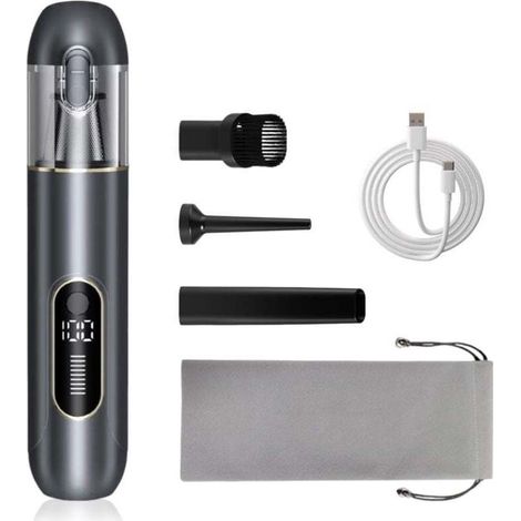 Aspirateur à main sans fil 13000 Pa, mini design pour auto, PC, canapé et maison. Nettoyage des fissures, fonction soufflage, batterie 1800 mAh. (1/4)