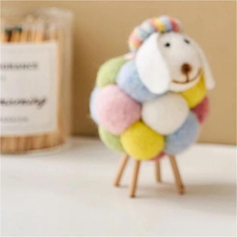 Mouton - Figurine Décoration Intérieure en Feutre - Bureau Salon Chambre Étude - Lot de 1 (1/5)