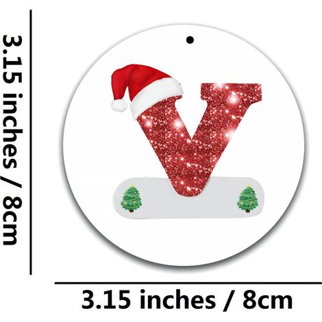 Ornement De Noël En Acrylique - Lettre Initiale Personnalisée - Décoration Pour Arbre De Noël Porte Mur Et Jardin - Lot De 26 Pièces (1/2)