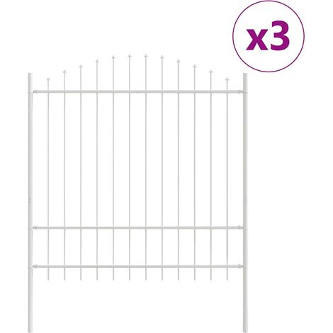 Maison Exclusive - Gartenzaun 3 pcs Weiß 170 x 215 cm Pulverbesch
