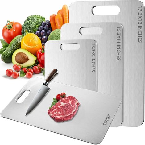 1 Planche à découper en titane, surface antiadhésive, matériau durable, pour cuisine (1/5)
