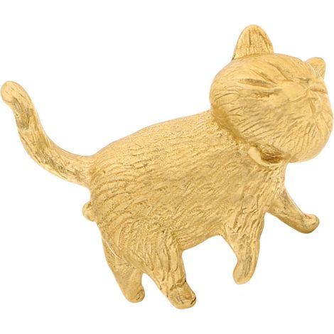 Poignée de meuble en métal robuste avec breloque chat porte-bonheur ergonomique pour une installation simple d'armoires, tiroirs, décorations, boutons de tiroir (1/4)