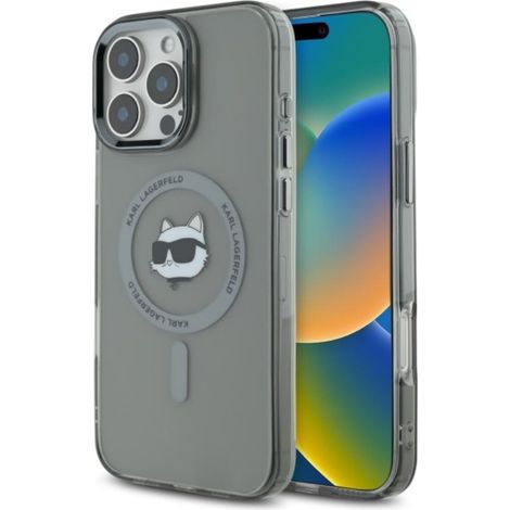 Karl Lagerfeld IML Metal Choupette Head MagSafe - iPhone 16 Pro Max Hülle (Schwarz) (1/5)