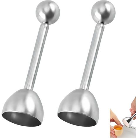 2 Pièces Ouvre-Œufs en Acier Inoxydable, Toqueur à Oeuf pour Œufs à la Coque et Durs, Coupe Oeuf à la Coque pour Découpe Nette, Séparateur de Coquille pour Préparation Rapide Présentation (1/5)
