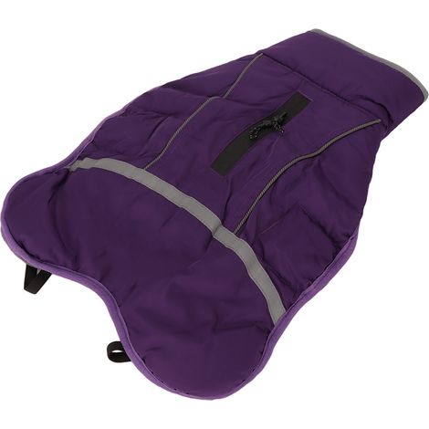 Manteau d'hiver pour chien chaud, réfléchissant, imperméable, ajustable, doux et épais, rembourré, pour chiens de petite, moyenne et grande taille, violet XL (1/5)