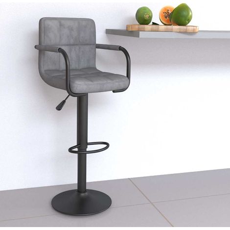 vidaXL Taburete de cocina de terciopelo gris claro (1/5)