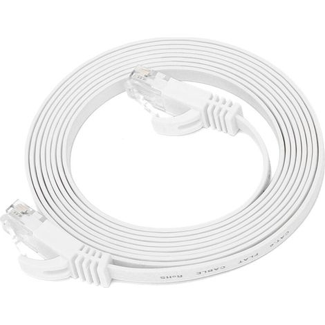 Cble Ethernet CAT6 Gigabit, 8 curs, paire torsadée, cavalier réseau, fil de cuivre plat, fournitures, 2 mètres (1/4)
