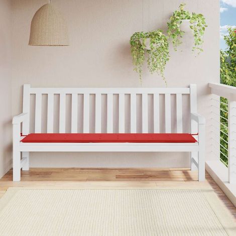 vidaXL Coussin de banc de jardin rouge 200x50x3 cm tissu oxford (1/5)