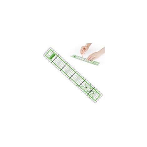 Règle de Couture Patchwork 30x5 cm - Règle Multifonction avec Graduations et Angles pour Matelassage, Rapiéçage, Bordure et Reliure (1/5)
