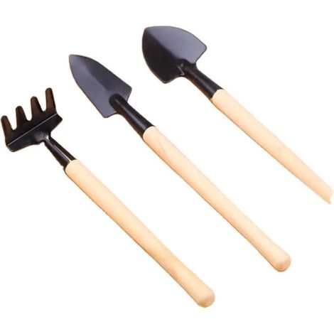 Kit de 3 outils miniatures de jardinage pour bonsaï et plantes (1/2)