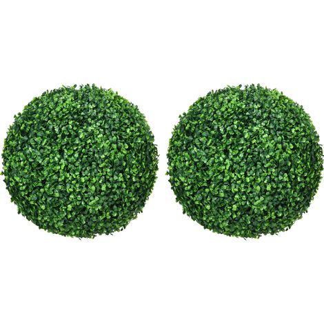 Set di 2 sfere di bosso artificiale verdi con protezione UV per interni ed esterni, Ø40 cm (1/5)