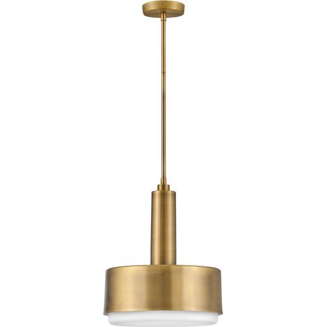 Elstead Hinkley Cedric Suspension cylindrique contemporaine en laiton laqué, 2 ampoules E27
