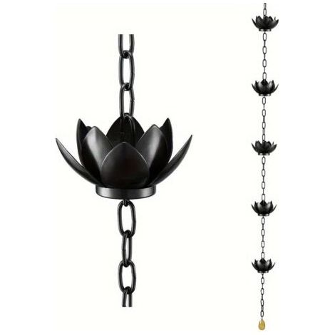 Chaîne attrape-pluie pour gouttière – Longueur réglable – Fer galvanisé résistant aux intempéries – Design japonais pour ambiance extérieure (1/5)
