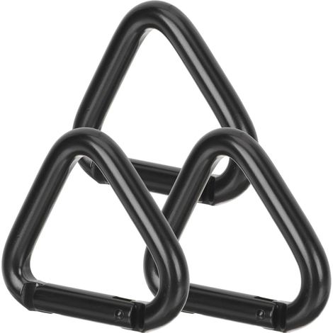 Un juego de 3 mosquetones triangulares, adecuados para mosquetones pequeños, mosquetones grandes y mosquetones de escalada, hechos de aleación y de forma triangular (1/5)