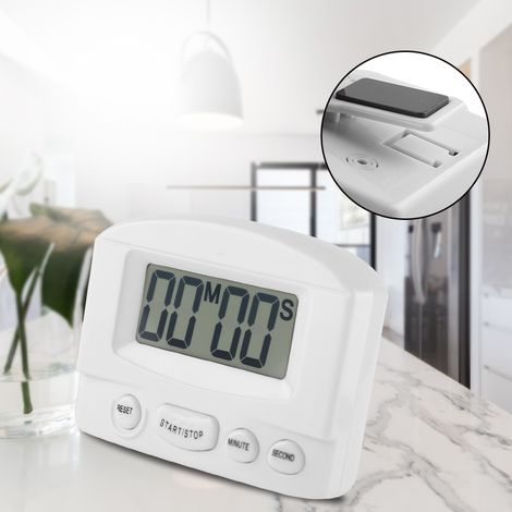 Tragbare digitale Uhr mit Countdown-Timer, großem LCD-Display, für die Küche (Weiß) (1/5)