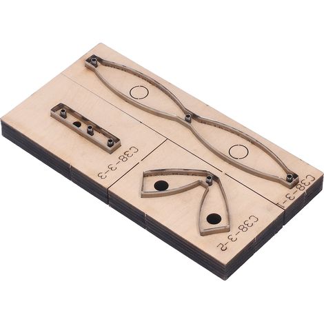 Matrices de découpe pour cuir et métal, 3 formes, haute dureté, tranchantes, réutilisables, avec base en bois, adaptées au bricolage. (1/5)