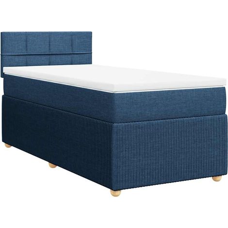vidaXL Giroletto a Molle con Materasso Blu 100x200 cm in Tessuto (1/5)