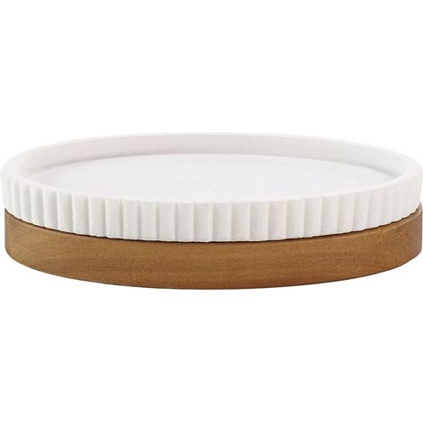 Porte savon effet pierre et acacia HAMILTON