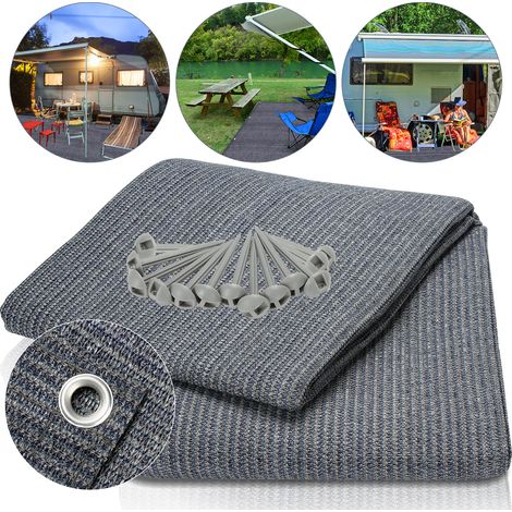 SWANEW Tappetino per tenda Tenda impermeabile da campeggio telo per tenda all'aperto telo da picnic coperta caravan ,Grigio, 250x500CM (1/5)