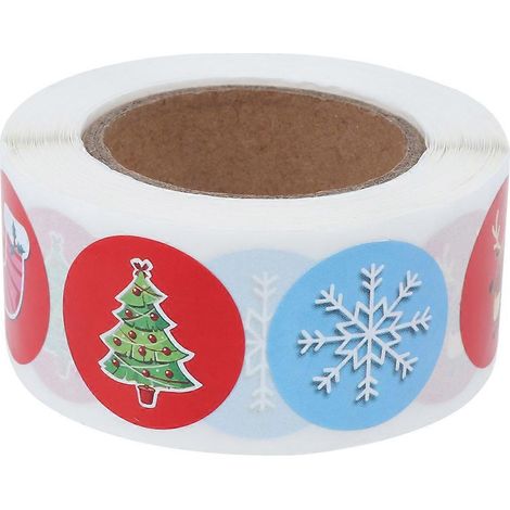 rouleau d'autocollants à gratter de Noël pour décoration, étiquettes cadeaux, étiquettes alimentaires, autocollants amovibles et auto-adhésifs.-2.5X2.5cm (1/3)
