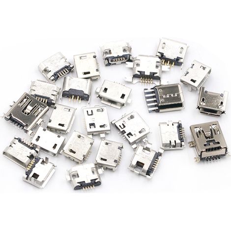 Connecteur USB femelle SMT à souder, lot de prises jack charge multi-spécifications
