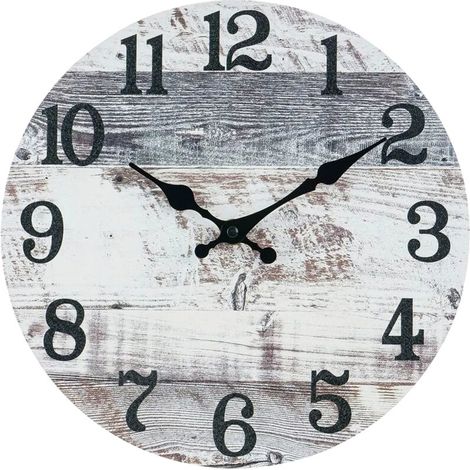 horloge murale grise -Horloge murale à piles style rétro (1/5)