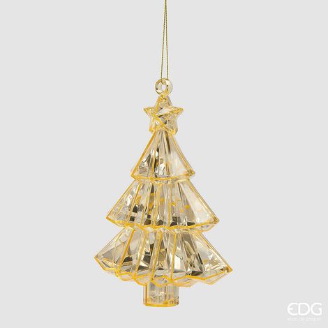 EDG Enzo De Gasperi Decoro Diamante Pino da Appendere Champagne 17x13x6 cm – Addobbo di Natale (1/2)