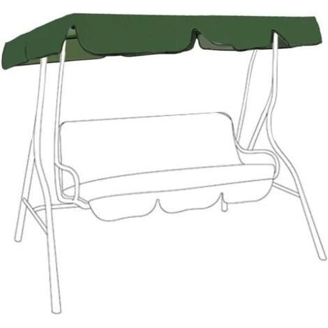 Ersatzdach für Gartenschaukel, wasserdicht (210D), Schaukeldach, Sonnenschutz für Gartenschaukel, UV-beständig (Grün, 195 x 125 x 15 cm) – Dreisitzer (1/5)