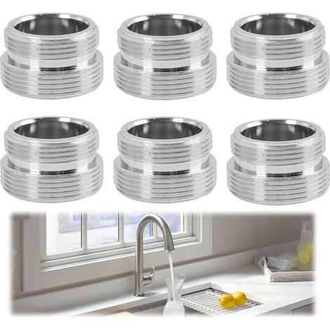 6PCS Adaptateurs de Robinet M20 vers M22, Adaptateur Double filetage en Acier Inoxydable, Connecteur Universel Robinet Cuisine pour Filtre à Eau, Douchette et Économie d’Eau (1/5)