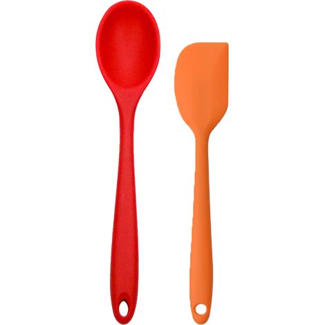Ensemble Ustensiles Cuisine - Acier Inoxydable Et Silicone Noir - Pour Cuisson Et Service - Lot De 2 Pieces (1/5)