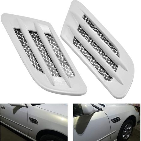 Lot de 2 grilles d'aération universelles pour capot de voiture, cache décoratif pour ventilation latérale, voiture