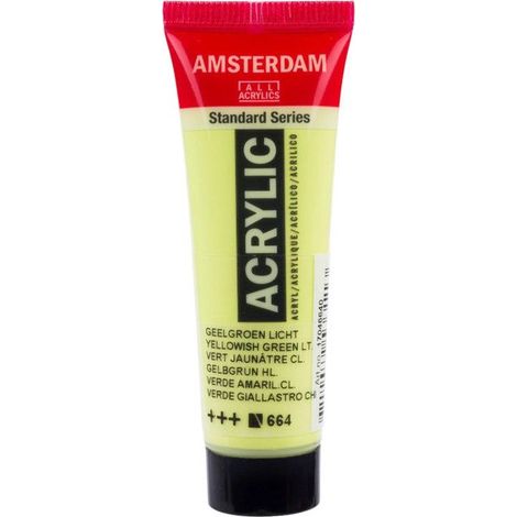 Peinture acrylique en tube - Vert jaunâtre clair - 664 - Amsterdam - 20ml (1/2)