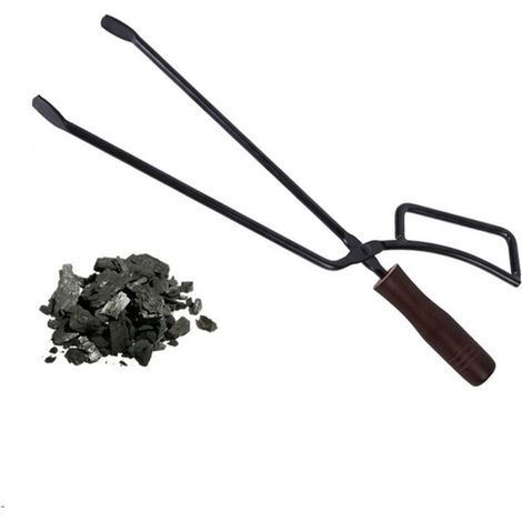 Filiyano-Pince à bois robuste de 40 cm - accessoire de cheminée, ignifugée, pour feu de camp et poêle (1/3)