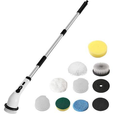 Brosse électrique pour la Salle de Bain Balais nettoyants Brosse de douche sans fil rechargeable Pour douche, , toilettes, carrelage, joints, , cuisine, voiture (1/5)