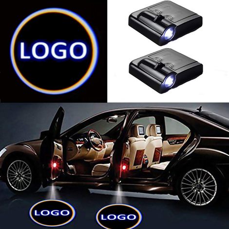 2 Feux de Projecteur LED Laser Sans Fil pour Portière de Voiture, Logo d'Accueil Lumineux, Ombre Décorative, Lot de 2 (1/5)