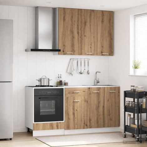 vidaXL Unité de cuisine LYON 5 pcs Chêne artisanal Bois d'ingénierie (1/5)