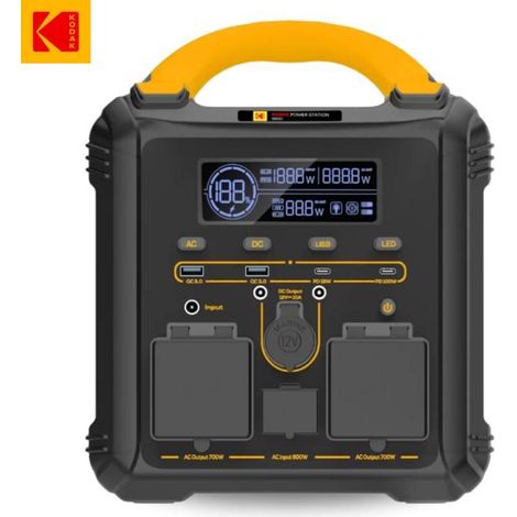 Générateur Solaire Portable - KODAK - S600 - 551Wh - 1200W - Batterie LiFePO4 (1/5)