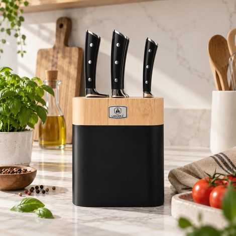 Bloc de 4 couteaux - Noir - Lustrobois