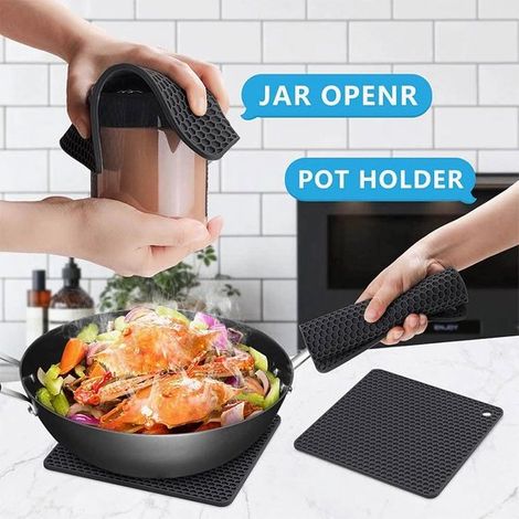 Juego de 4 protectores de silicona resistentes al calor para ollas，cuencos y uso en la cocina (1/4)