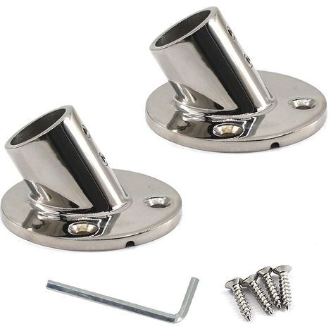 Lot de 2 supports de fixation pour balustrade de bateau en acier inoxydable 316 60 degrés (1/4)