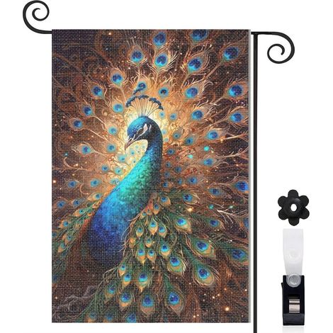 Drapeau de jardin vertical décoration maison toile durable double face 30 x 45 cm pour balcon terrasse (1/5)