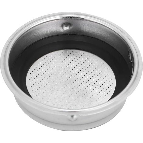 Portafilter Coffee Filter, Removable Stainless Steel Coffee Filter Basket Bottom Replacement Accessories Washable Pressurized Mesh for Coffee Machines (For Two Person) (1/5)