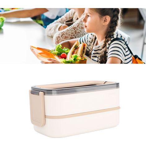 Isolierte Lunchbox aus Edelstahl im japanischen Stil, ideal für Schüler, luftdichte Fächer, mikrowellengeeignet, khakifarben. (1/5)
