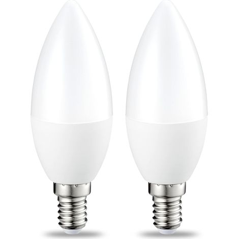 Ampoule LED E14 à petite vis Edison, 6 W (équivalent à 40 W), IRC 80, blanc chaud, dimmable - Lot de 2 [Classe énergétique F] (1/5)